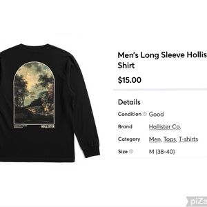 Hollister Black Graphic Long Sleeve Tee